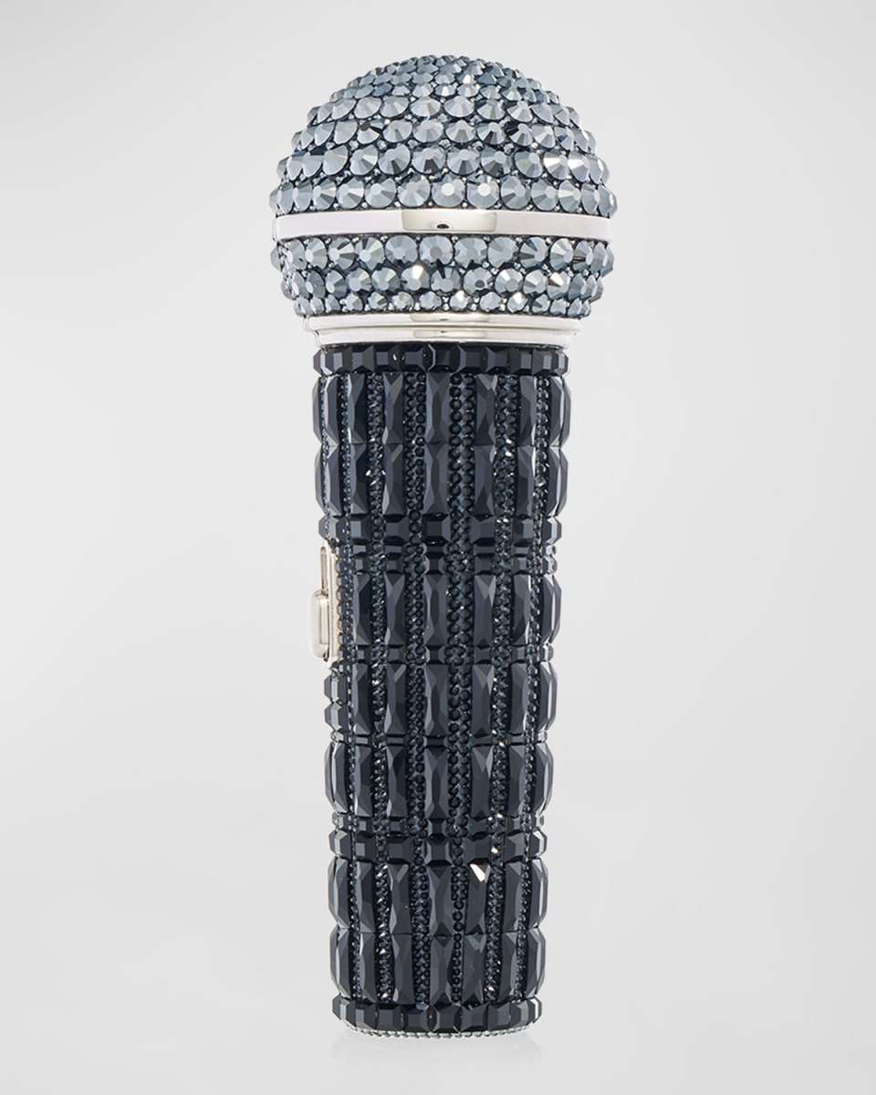 Microphone Crystal Clutch Bag with Chain Strap